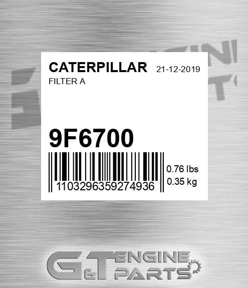 9F6700 Filter A for CATERPILLAR