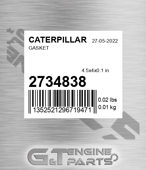 273-4838 Gasket for CATERPILLAR