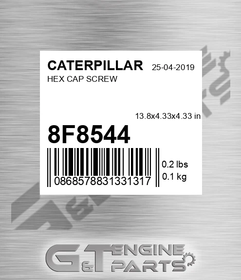 8F8544 Hex Cap Screw for CATERPILLAR