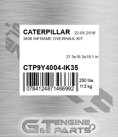 CTP9Y4004-IK35 3406 Inframe Overhaul Kit for CATERPILLAR