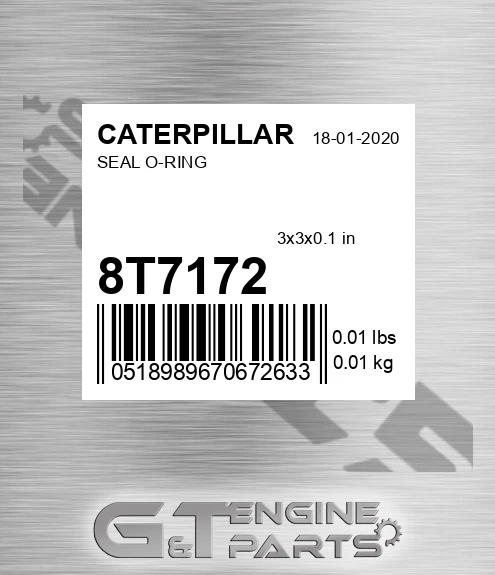 8T-7172 Seal O-ring for CATERPILLAR
