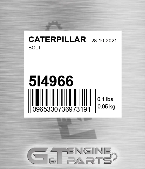 5I-4966 Bolt for CATERPILLAR