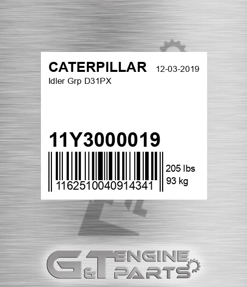 11Y3000019 Idler Grp D31px for CATERPILLAR