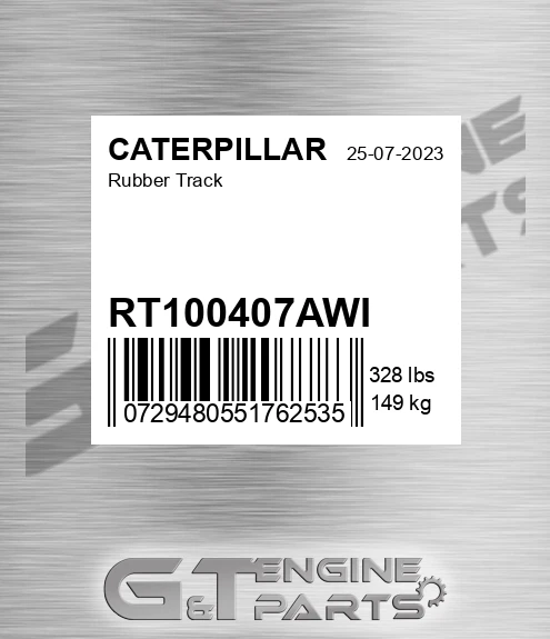 RT100407AWI Rubber Track for CATERPILLAR