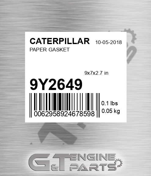 9Y-2649 Paper Gasket for CATERPILLAR
