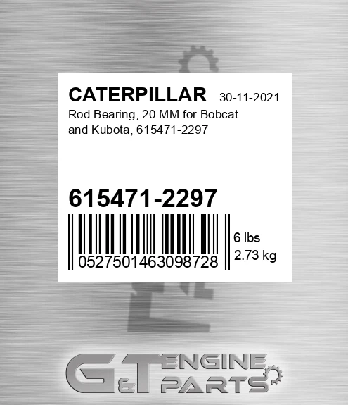 615471-2297 Rod Bearing, 20 Mm For Bobcat And Kubota,
