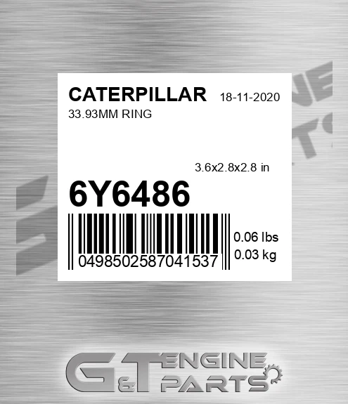 6Y-6486 33.93mm Ring for CATERPILLAR
