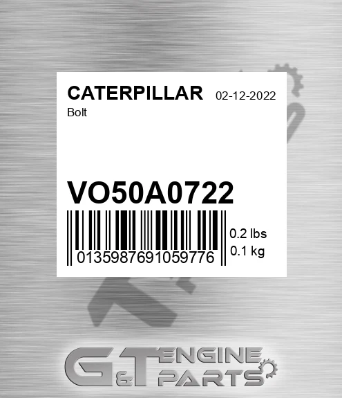 VO50A0722 Bolt for CATERPILLAR