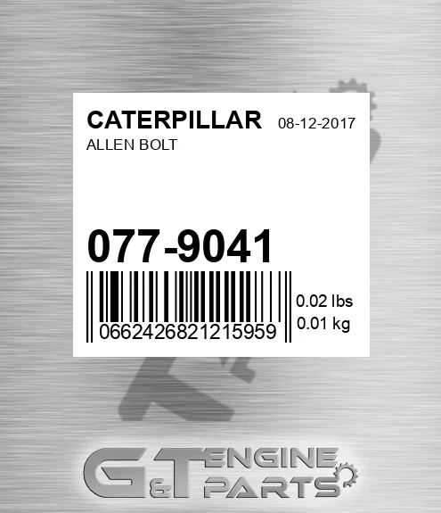 077-9041 Allen Bolt for CATERPILLAR
