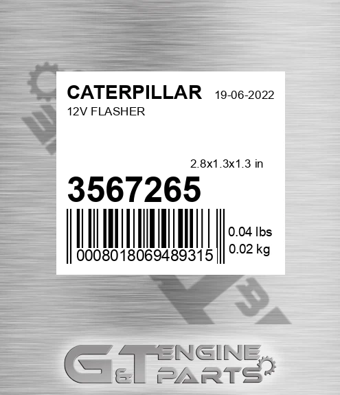 356-7265 12v Flasher for CATERPILLAR