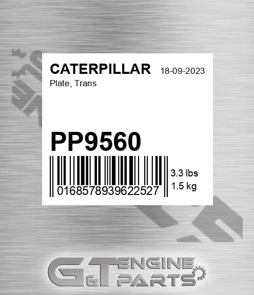 PP9560 CATERPILLAR Plate, Trans