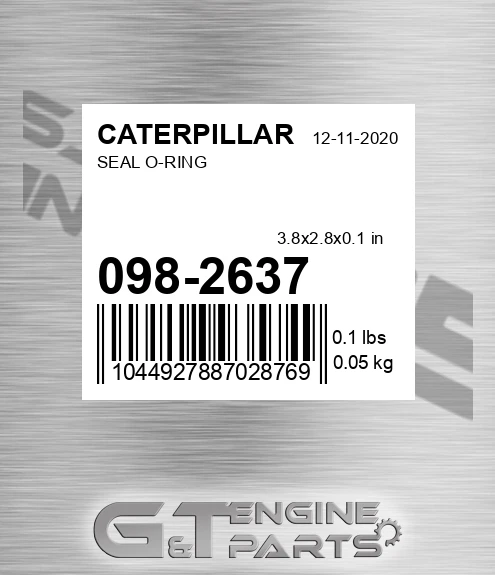 098-2637 Seal O-ring for CATERPILLAR