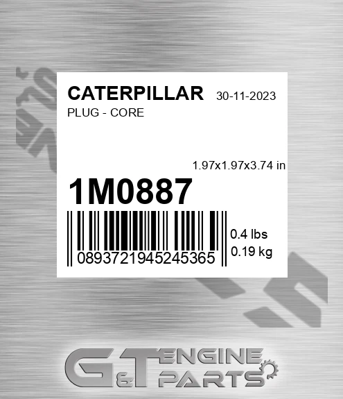 1M0887 Plug - Core for CATERPILLAR