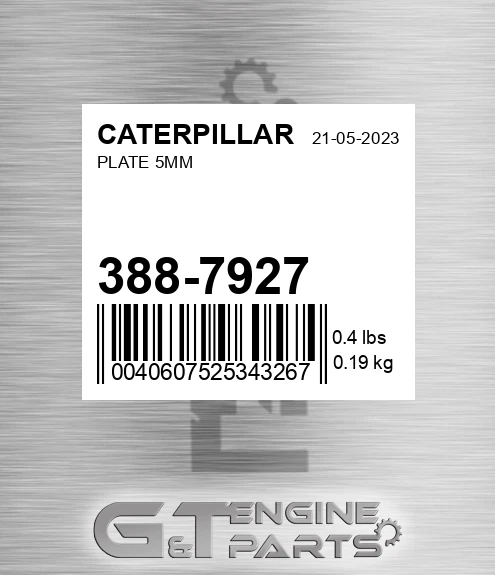 388-7927 Plate 5mm