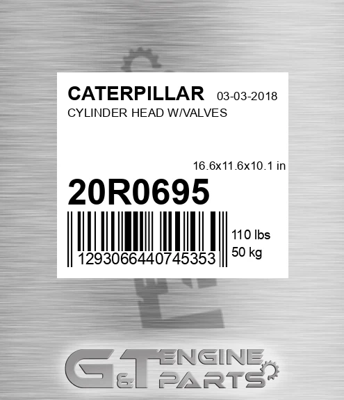 20R-0695 Cylinder Head W/valves