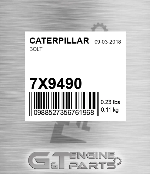 7X-9490 Bolt for CATERPILLAR