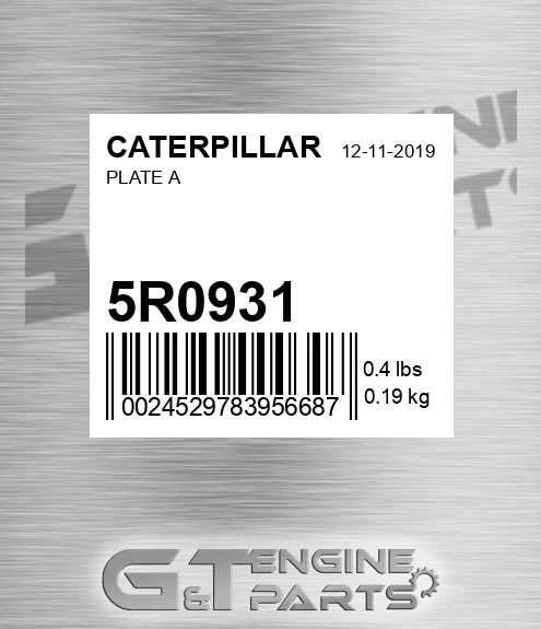 5R0931 Plate A for CATERPILLAR