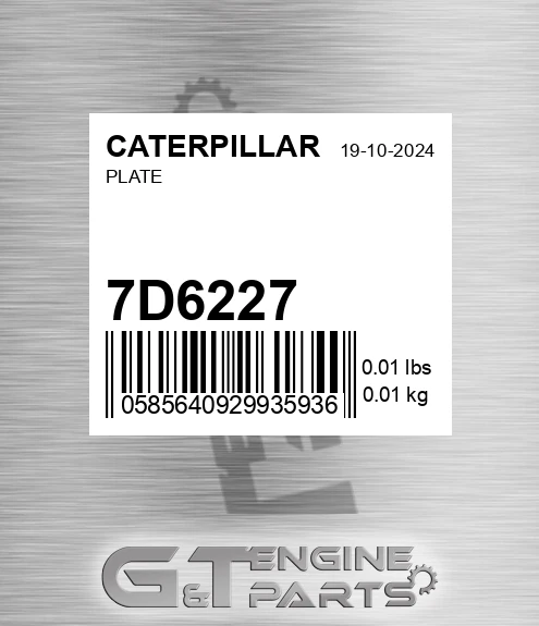 7D6227 Plate