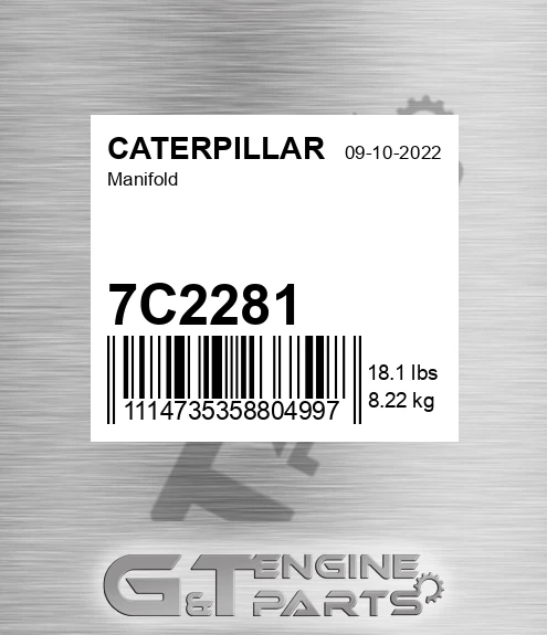 7C2281 Manifold for CATERPILLAR