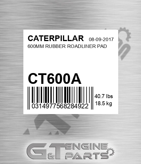 CT600A CATERPILLAR 600mm Rubber Roadliner Pad