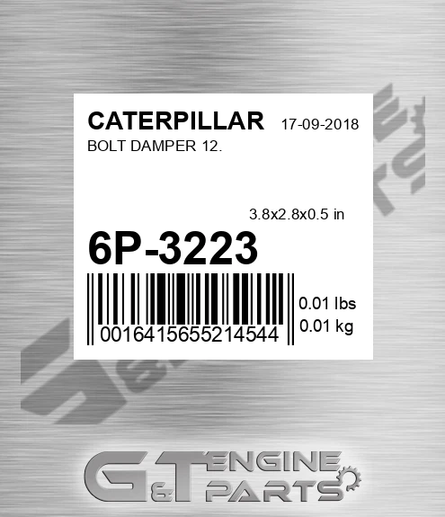 6P-3223 Bolt Damper 12. for CATERPILLAR