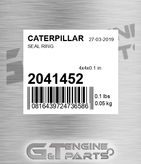 204-1452 Seal Ring for CATERPILLAR