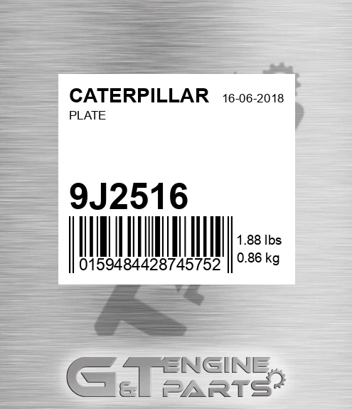 9J-2516 Plate for CATERPILLAR