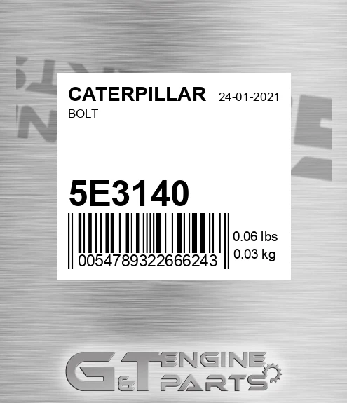 5E-3140 Bolt for CATERPILLAR