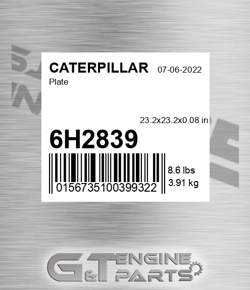 6H2839 Plate