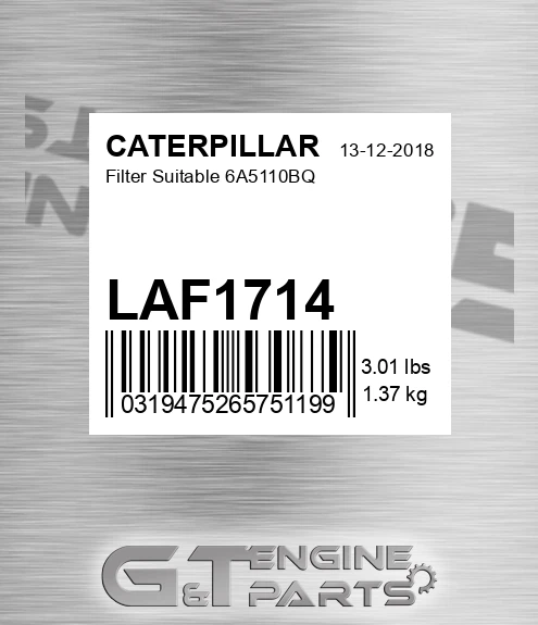LAF1714 Filter Suitable 6a5110bq for CATERPILLAR