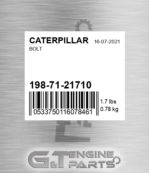198-71-21710 Bolt for CATERPILLAR