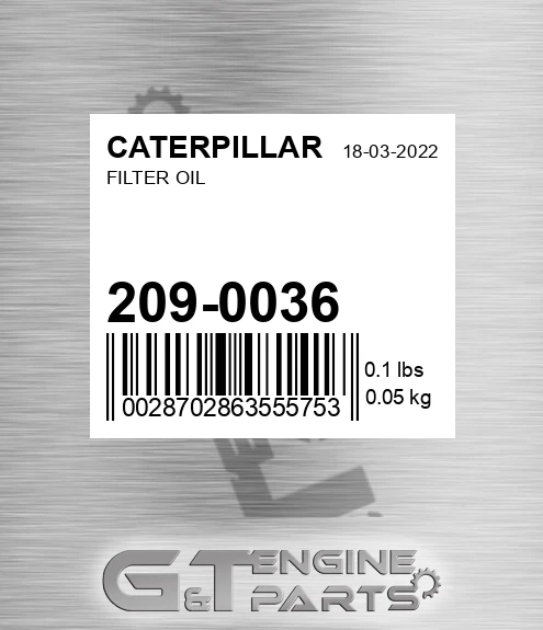 209-0036 Filter Oil for CATERPILLAR