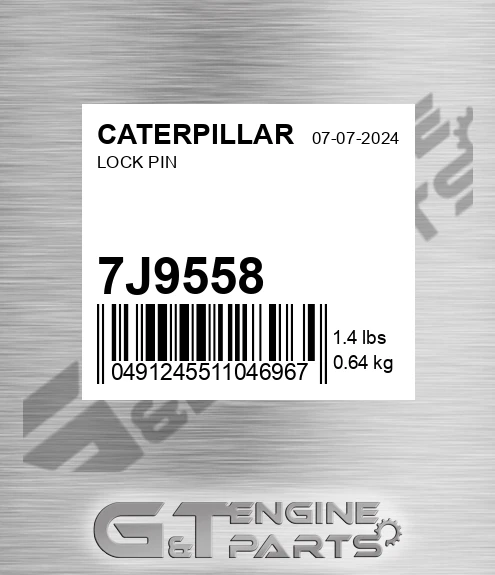 7J-9558 Lock Pin for CATERPILLAR