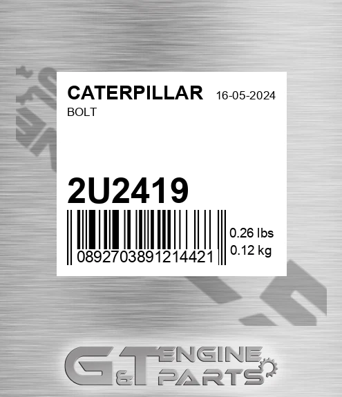 2U-2419 Bolt for CATERPILLAR