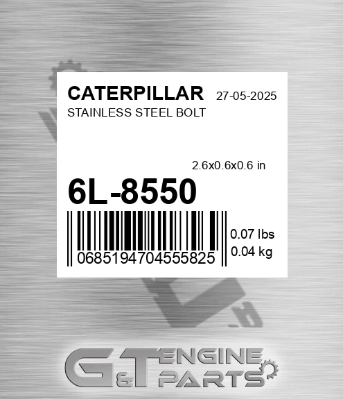 6L-8550 Stainless Steel Bolt for CATERPILLAR