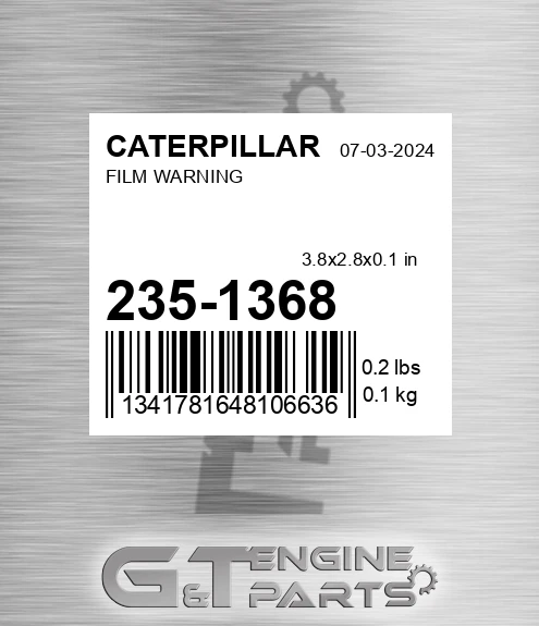 235-1368 Film Warning
