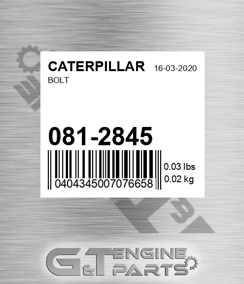 081-2845 Bolt