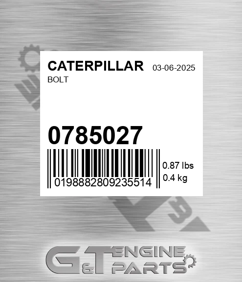 078-5027 Bolt for CATERPILLAR