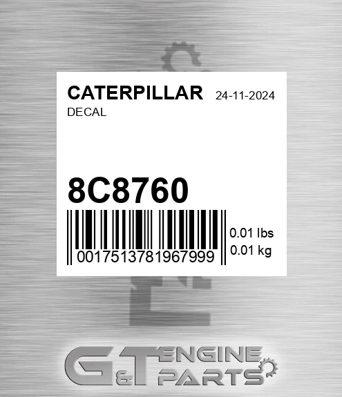 8C8760 Decal