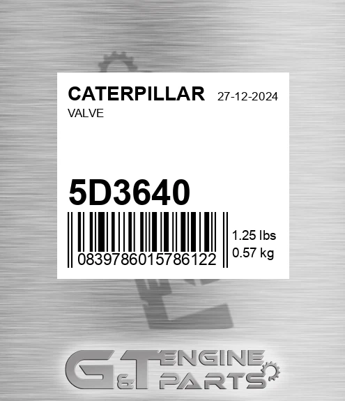5D-3640 Valve for CATERPILLAR