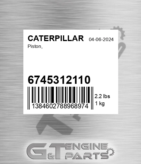 6745312110 Piston, for CATERPILLAR