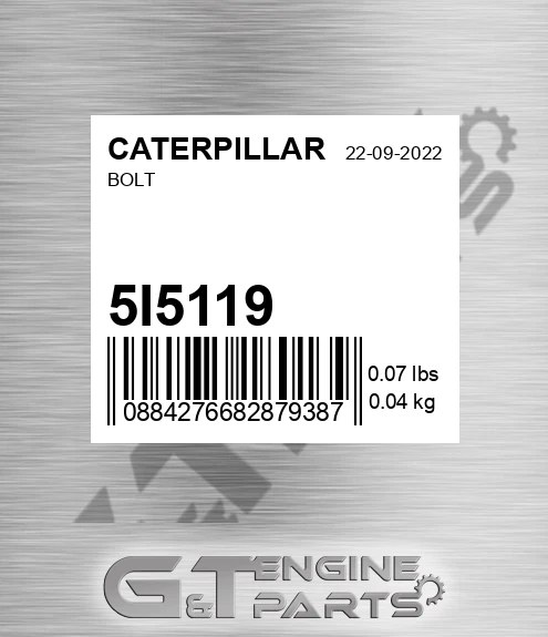 5I-5119 Bolt for CATERPILLAR