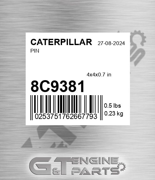 8C-9381 Pin for CATERPILLAR