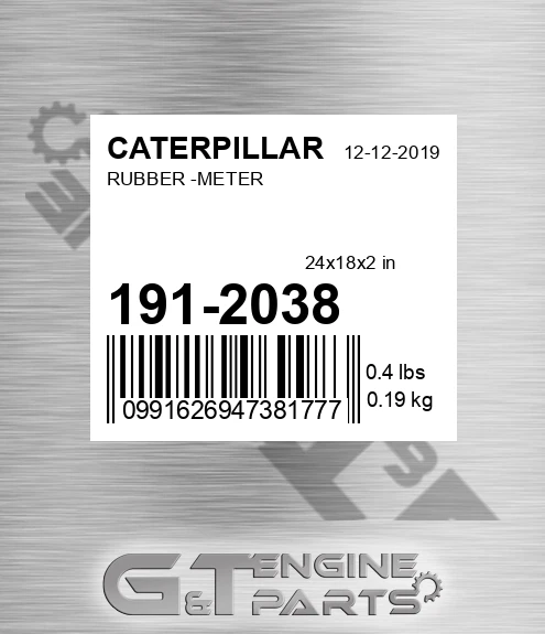 191-2038 Rubber -meter for CATERPILLAR