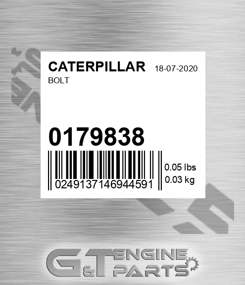 017-9838 Bolt for CATERPILLAR