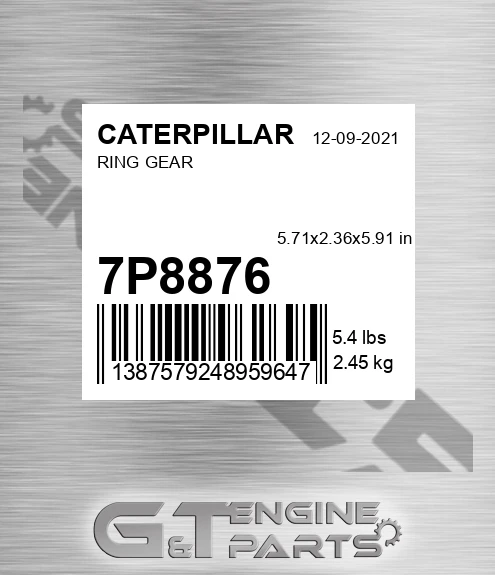 7P-8876 Ring Gear for CATERPILLAR
