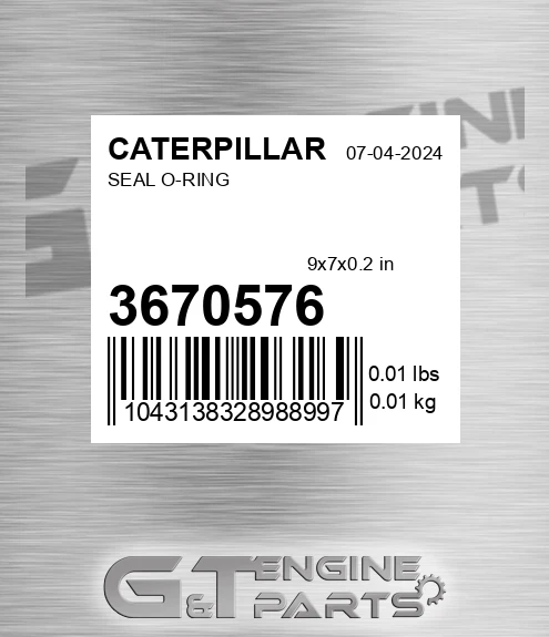 367-0576 Seal O-ring for CATERPILLAR