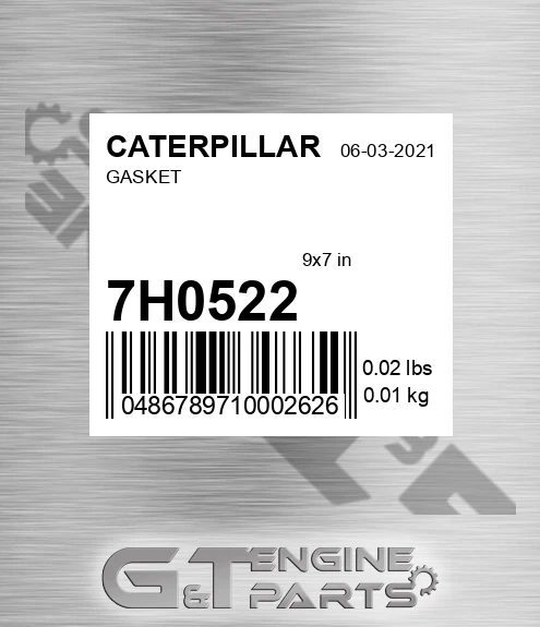 7H0522 Gasket for CATERPILLAR