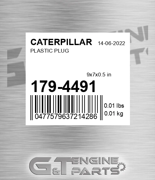 179-4491 Plastic Plug for CATERPILLAR