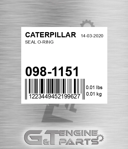 098-1151 Seal O-ring for CATERPILLAR